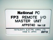 MATSUSHITA NATIONAL PC FP3 REMOTE I/O MASTER UNIT AFP3740 (3)