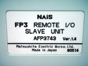 MATSUSHITA NAiS FP3 REMOTE I/O SLAVE UNIT AFP3743 (3)