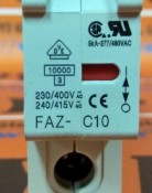 MOELLER FAZ-C10 Circuit Breaker 1 Pole 5kA 277/480VAC (3)