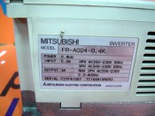 MITSUBISHI FR-A024-0.4K DRIVE .4KW 200-230VAC/5.2AMP IN 200-230VAC/3A OUT (3)