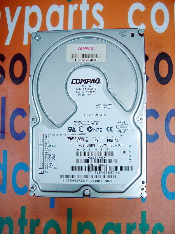 COMPAQ Hard Disk DGHS COMP IEC-950 / 59H6607 18G 80PIN