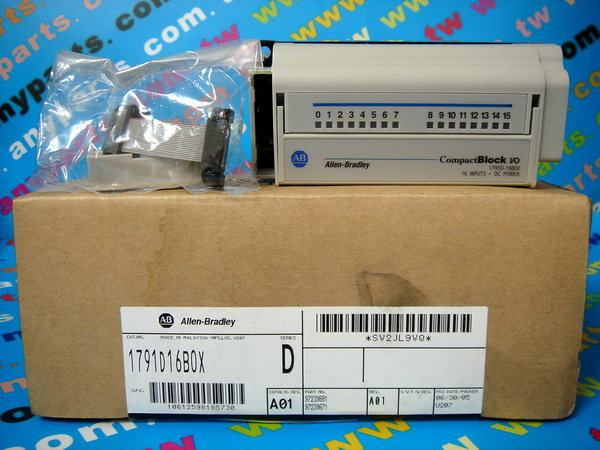 PLC-ALLEN BRADLEY 1791D16B0X 24VDC I/O BLOCK EXPANSION 16 IN SINK RTB