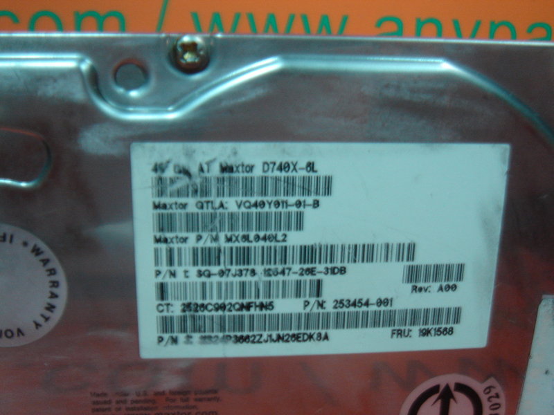 MAXTOR D740X-6L MX6L040L2 40GB IDE Hard Disk Drive - PLC DCS SERVO ...