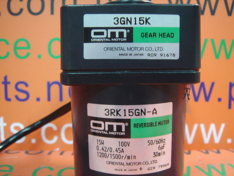 ORIENTAL REVERSIBLE MOTOR 3RK15GN-A w/ GEAR HEAD 3GN15K - 裕益科技自動化設備可程式 ...