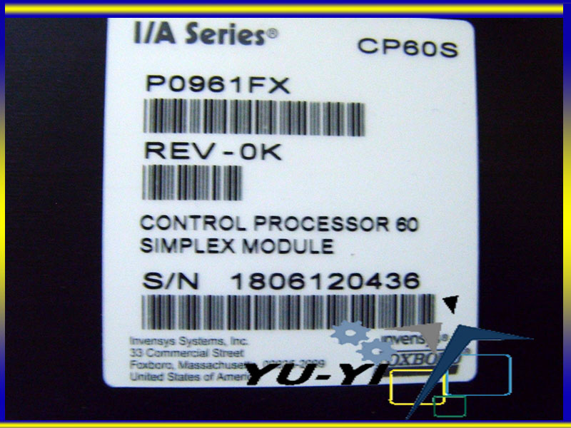 FOXBORO IA SERIES CONTROL SIMPLEX MODULE PROCESSOR 60 REV-0K P0961FX-0K ...