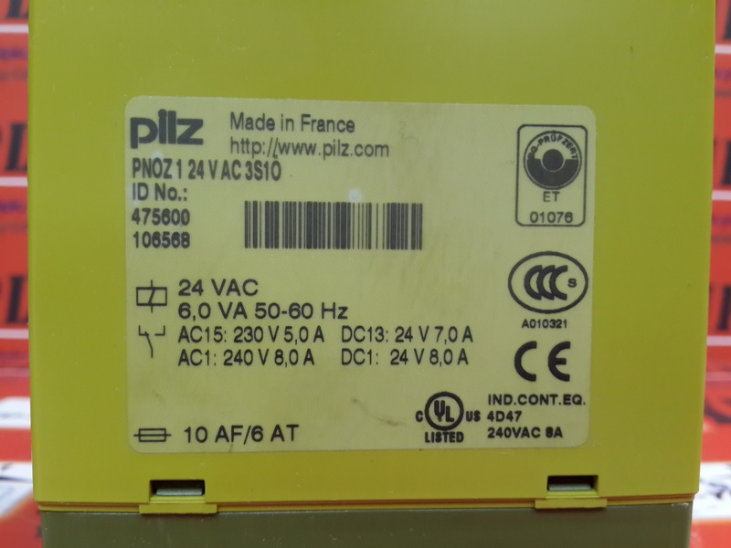 PilZ PNOZ 1 24 V AC 3S10 ID-NO.475600/106568 (3)