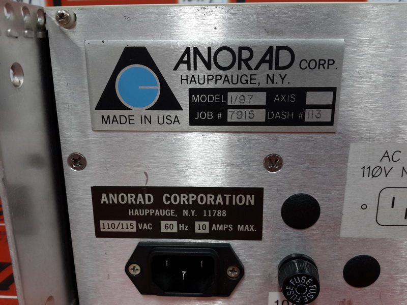 ANORAD 2-AXIS CONTROLLER 1-97 - PLC DCS SERVO Control MOTOR POWER ...
