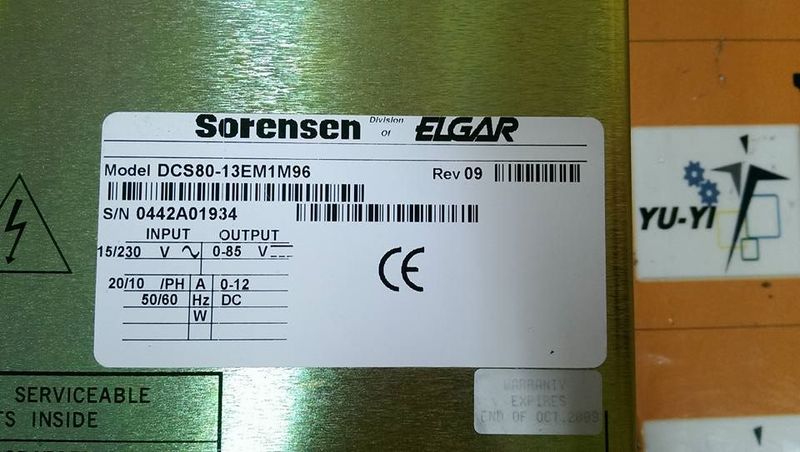 Sorensen Elgar DCS80-13EM1M96 Power Supply ESI 9830 La (3)