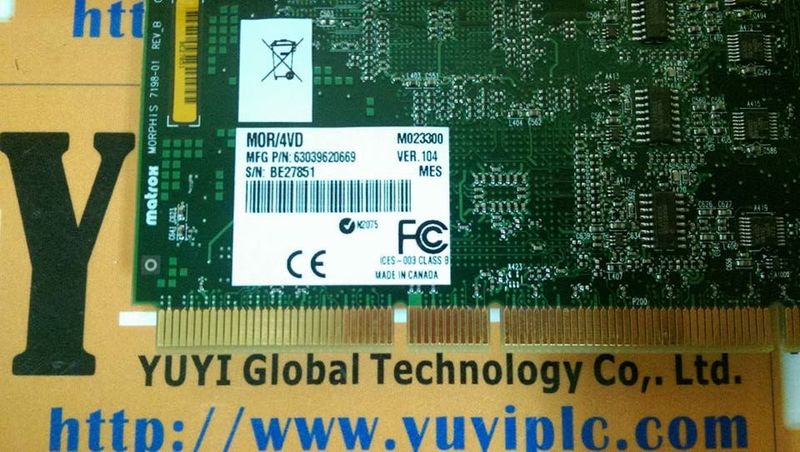 MATROX MORPHIS MOR/4VD 7198-01 FRAME GRABBER BOARD - 裕益科技自動化設備可程式編碼器PLC ...