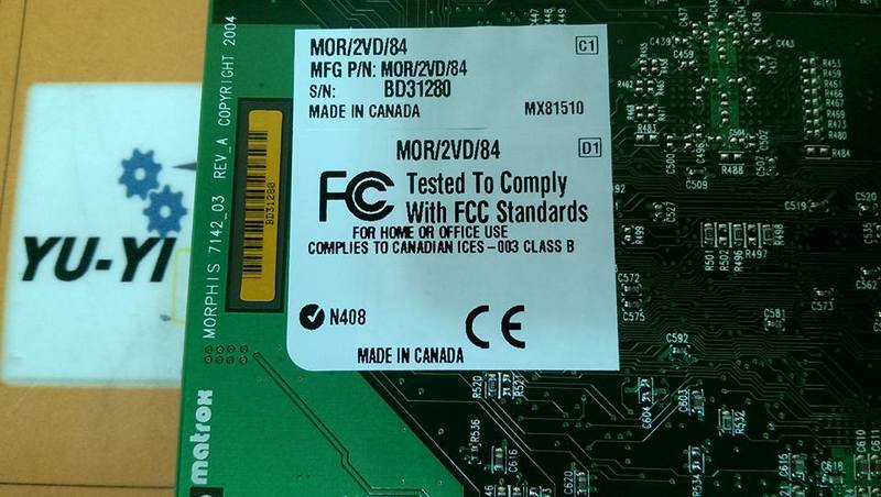MATROX MORPHIS MOR/2VD/84 PCI-104 FRAME GRABBER BOARD - PLC DCS SERVO ...