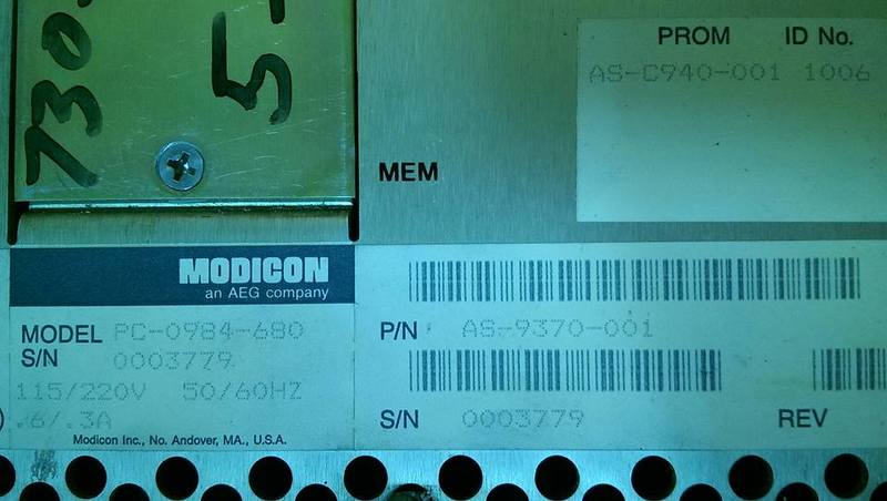 MODICON PC-0984-680 PROCESSO MODULE P/N AS-9370-001 (3)