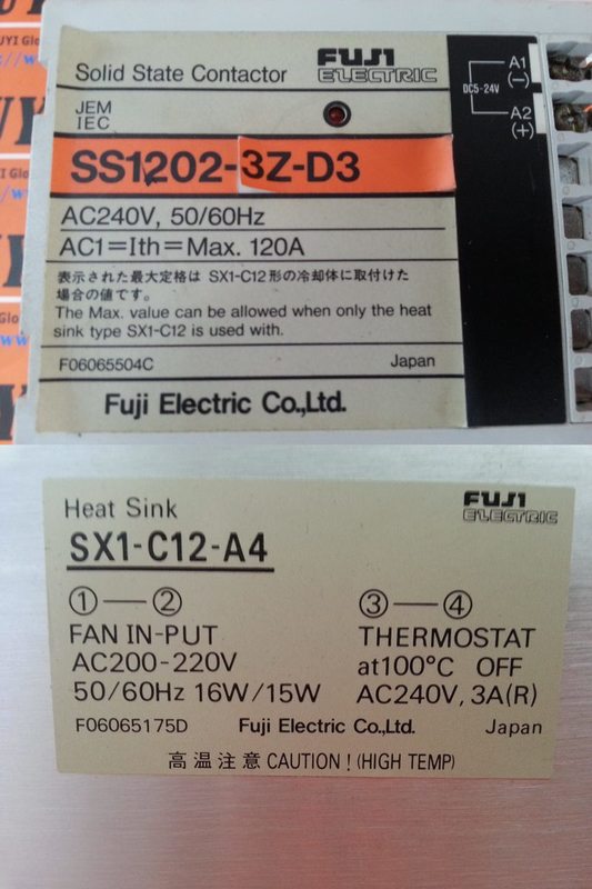 FUJI SS1202-3Z-D3 SOLID STATE CONTACTOR / SX1-C12-A4 HEAT SINK - PLC ...