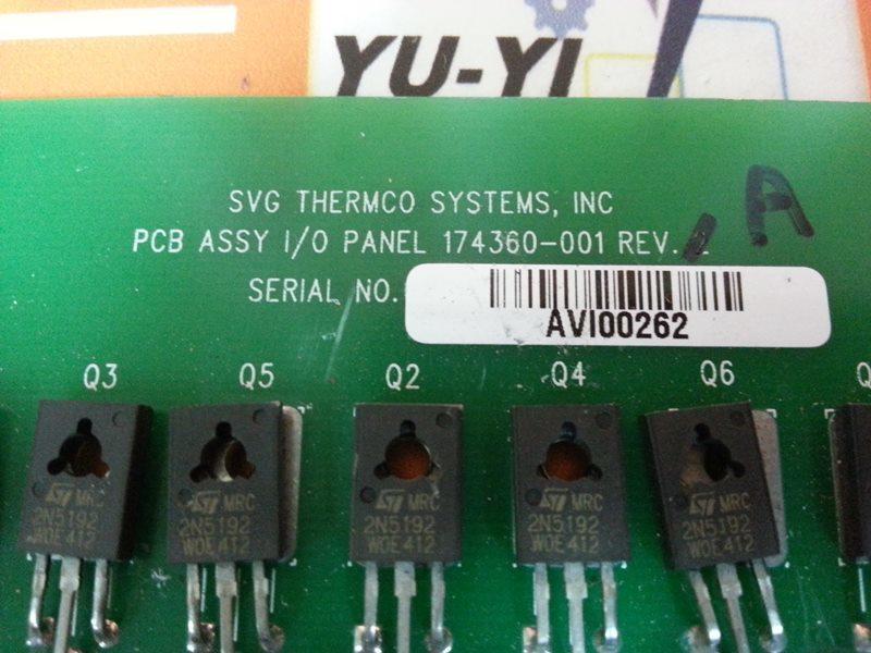 SVG THERMCO PCB ASSY I/O PANEL 174360-001 BAORD - 裕益科技自動化設備可程式編碼器PLC分散式 ...