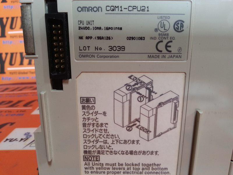 OMRON CQM1-CPU21 CPU UNIT - 裕益科技自動化設備可程式編碼器PLC分散式控制系統DCS
