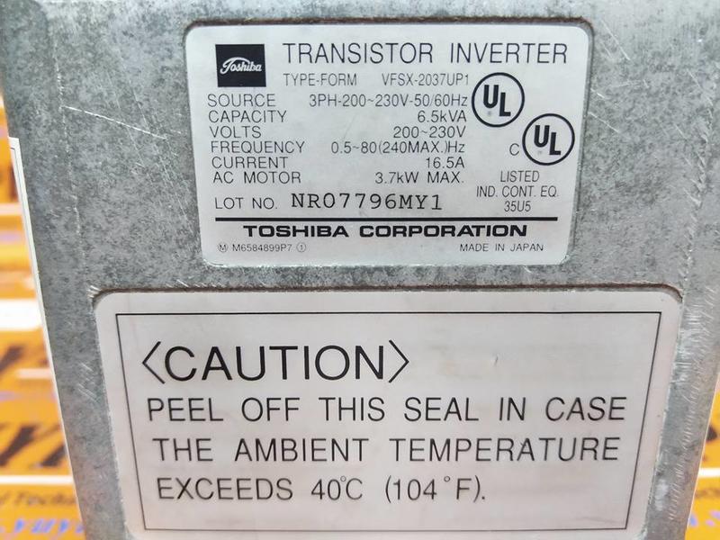 Toshiba Tosvert Vfsx 37up1 Vf Sx Transistor Inverter Plc Dcs Servo Control Motor Power Supply Ipc Robot