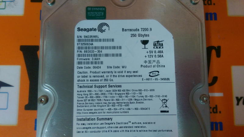 SEAGATE ST3250824A 250GB Hard Drive (3)