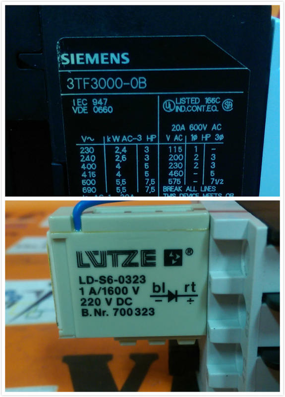 SIEMENS 3TF3000-0B/LD-S6-0323 Control Relay Contactor (3)