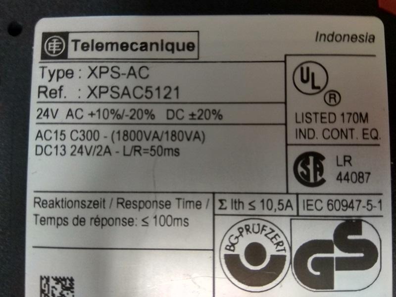 TELEMECANIQUE XPS-AC XPSAC5121 Safety Relay 24vdc (3)