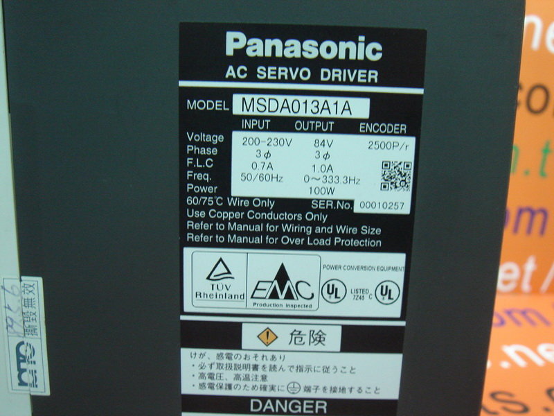 Panasonic MSD3A1P1E Servo Driver AC - 30W, 100V, 50/60Hz - Usato In Ottime Condizioni