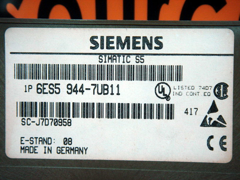 Siemens Simatic S5 6ES5944 7UB11 6ES5 944 