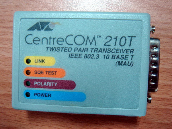 Allied Telesyn CentreCOM 210T (AT-210T) Twisted Pair Transceiver (1)