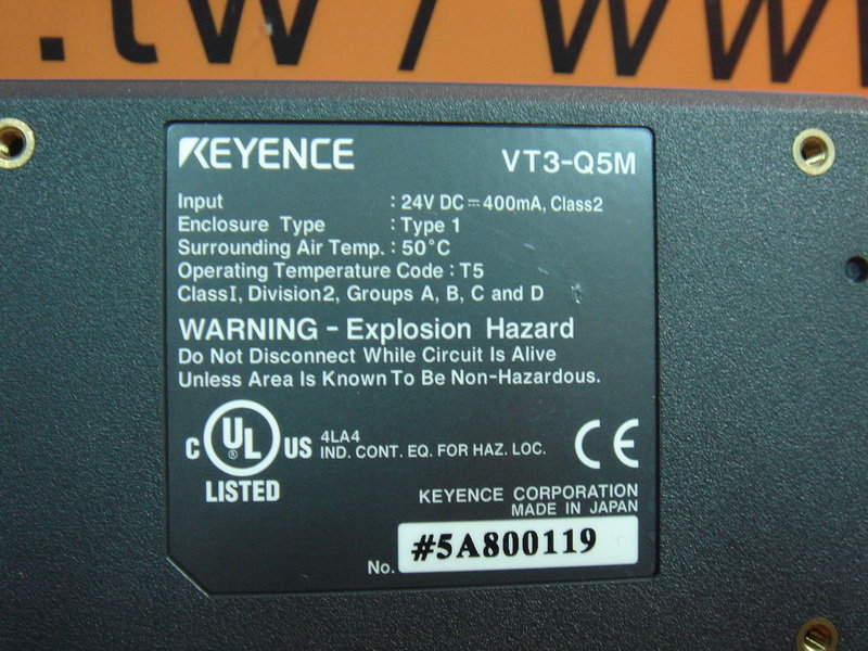 KEYENCE VT3-Q5M - PLC DCS SERVO Control MOTOR POWER SUPPLY IPC ROBOT