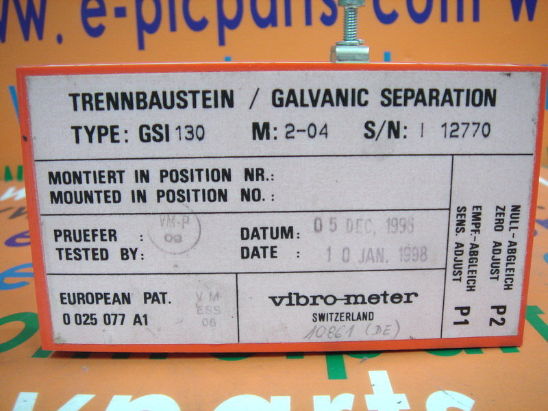 vibro-meter TRENNBAUSTEIN  GALVANIC SEPARATION TYPE GSI130 M2-04 (3)
