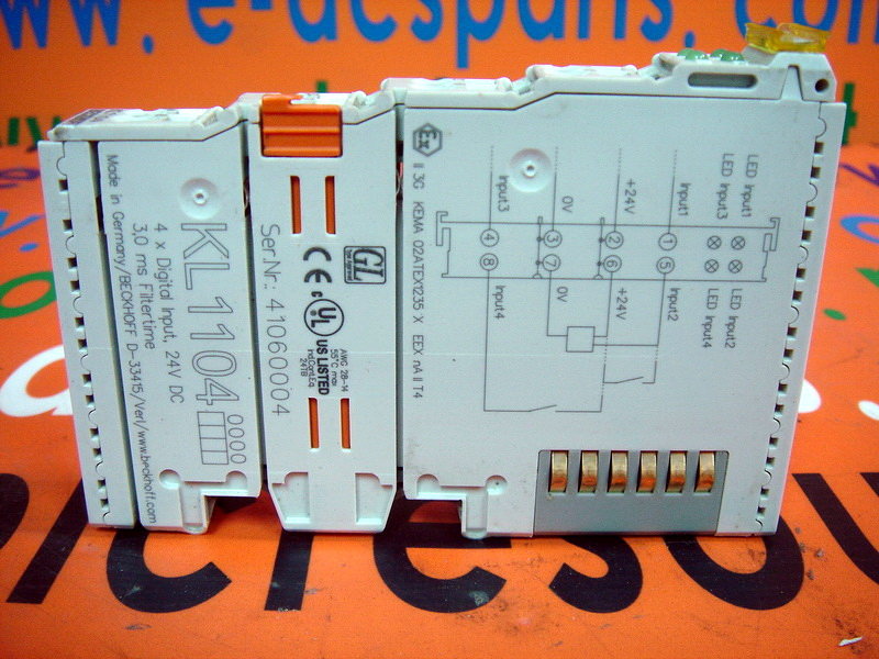 BECKHOFF 4 x DIGITAL INPUT MODULE KL1104 - PLC DCS SERVO Control MOTOR ...