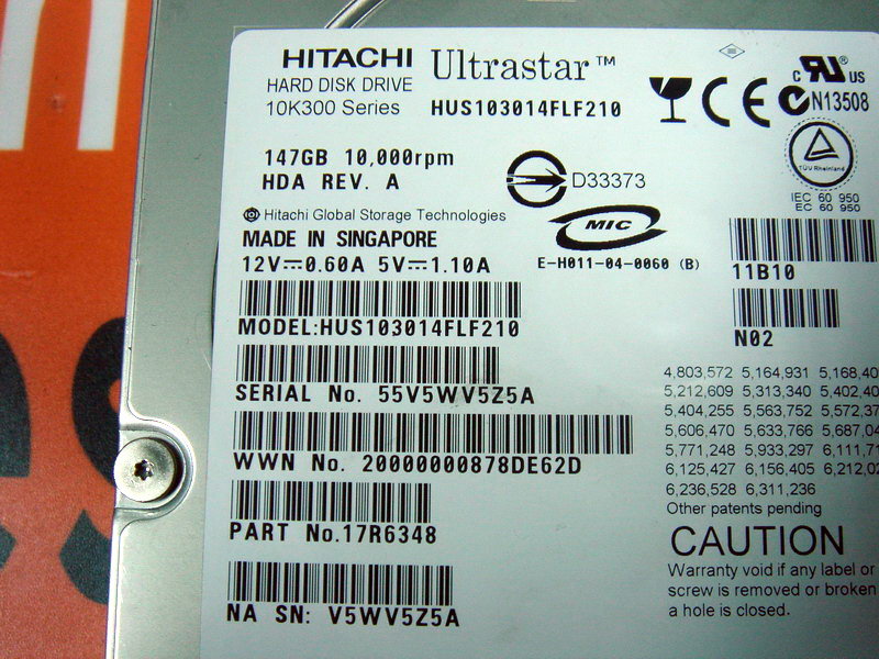 Hitachi HUS103014FLF210 146GB Hard Drive