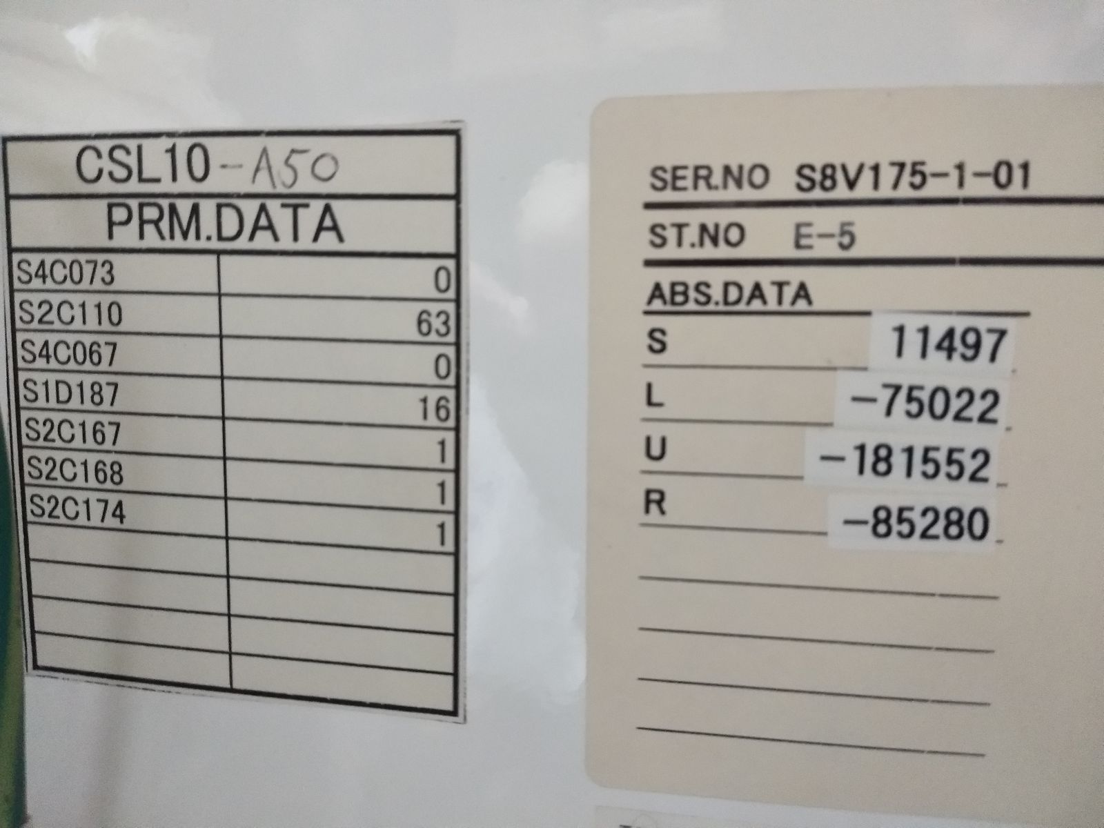 YASKAWA ROBOT MOTOMAN YASNAC XRC CSL10 ERCR-CSL 10-RA00