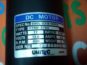 UNITEC DC MOTOR DTME-3780 SPEC NO.B90L-0315-0061A (3)