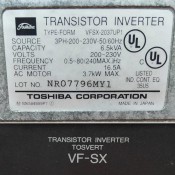 TOSHIBA INVERTER VFSX-2037UP1 3.7KW 6.5Kva 200V (3)