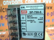 MEAN WELL POWER SUPPLY SP-750-5 S/N RA78218354 (3)