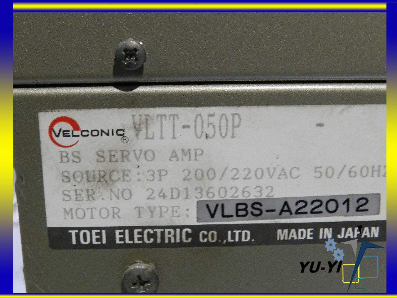 TOEI ELECTRIC VELCONIC BS SERVO AMP VLTT-050P - PLC DCS