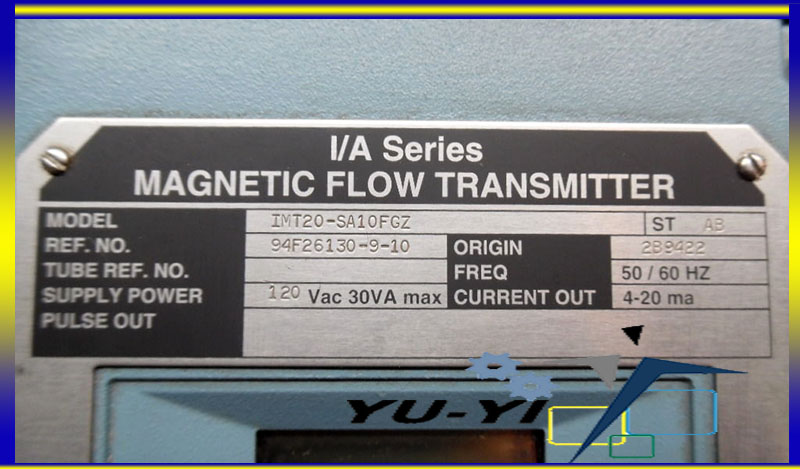 FOXBORO IA SER. MAGNETIC FLOW TRANSMITTER 711953 MOD IMT20-SA10FGZ 120VAC