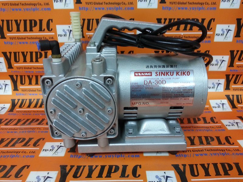 ULVAC SINKU KIKO DA-30D DIAPHRAGM VACUUM PUMP