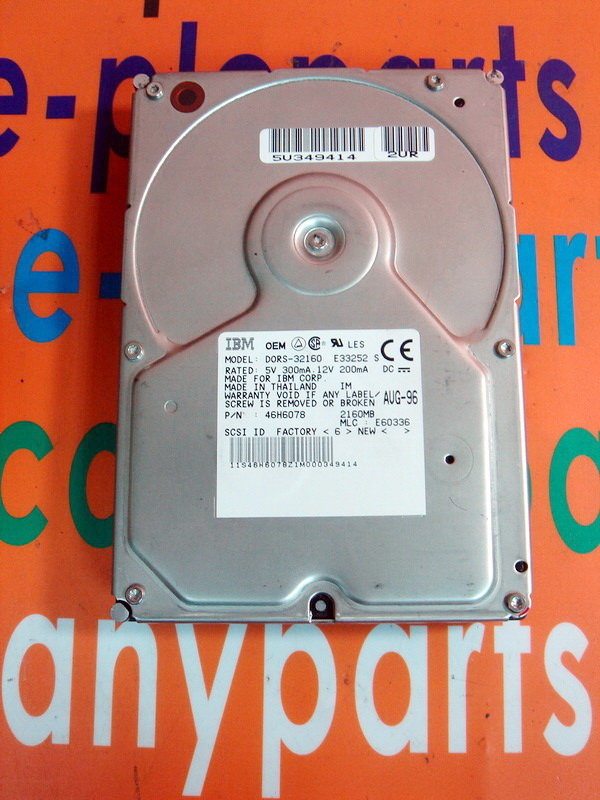 有りました。IBM　内蔵型ハードディスクドライブ　DCAS-32160　ジャンク IBM Hard Drive DORS-32160 / 46H6078 2160MB / 68PIN - PLC DCS SERVO
